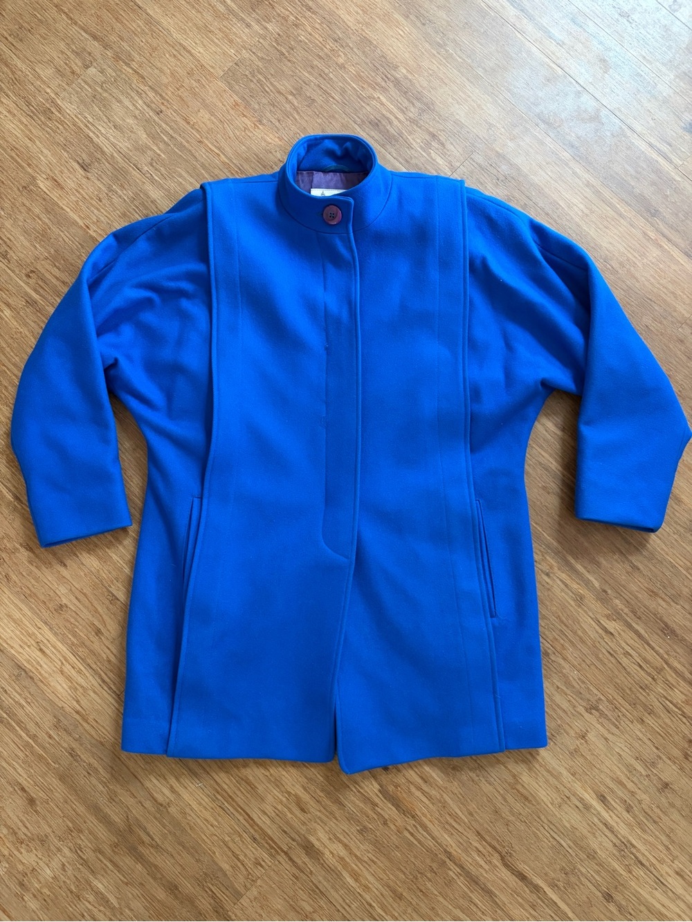 Vintage London Fog 100% Pure Virgin Wool Jacket Cobalt Blue Size 12 M